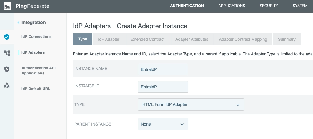 PingFederate, IdP adapters